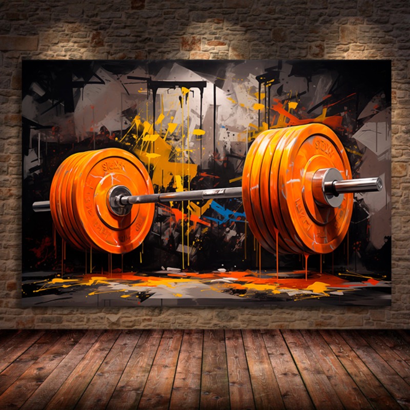 Graffiti Barbell Canvas Painti - Sports Equipment Poster recension och pris