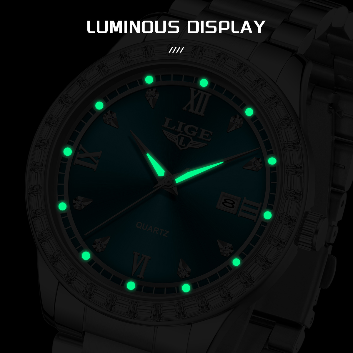 LIGE Luxury Fashion Quartz Wat - Resistance Band recension och pris